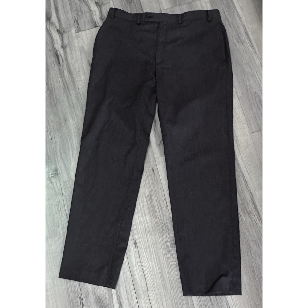LAUREN RALPH LAUREN Dress Pants 36x32 Mens Flat Front Charcoal Grey Machine Wash
